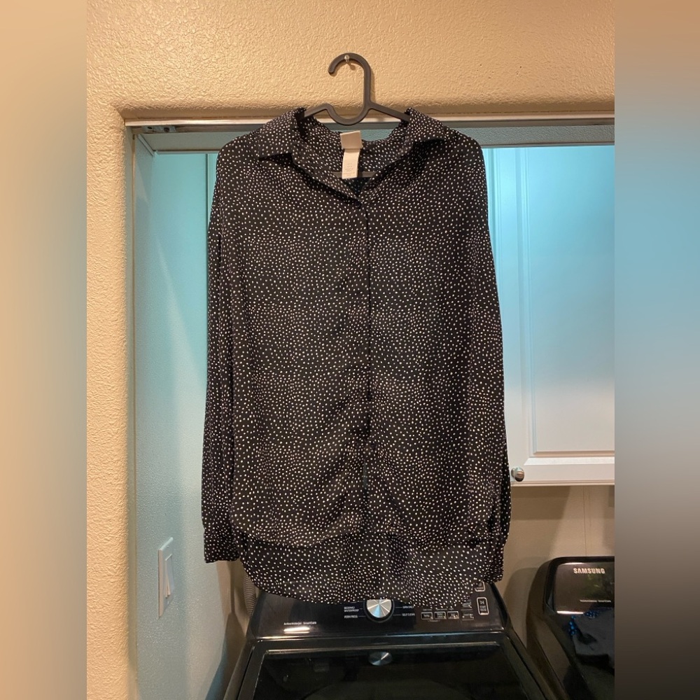 3/$10 H&M Black Polka Dot Woman’s Button Up Blouse